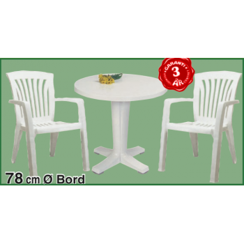 Diana - Hvid Plast 2 pers sæt. (726B)