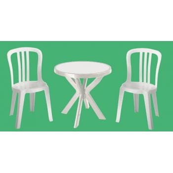 Miami 2 pers sæt Hvid Plast (727B)