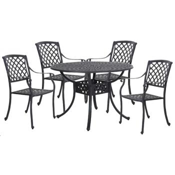 Arras Støbt ALU 4 pers. Sæt i antrasit farvet (120)