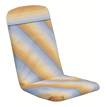 Havehynde 50 x 48 / 75 cm. med lomme gul og grå skrå-stribet bomuld (større 6036L)