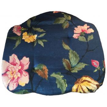 Hynde Blå med blomster 45 x 43 cm. kro stol (Rast udsalg) 4stk