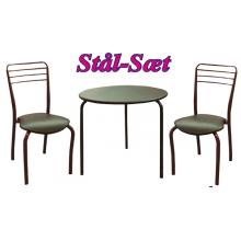 Valerla -  Bordeaux / Sort 2 pers. stål-sæt (824B)