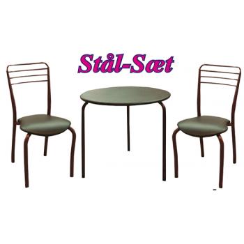 Valerla -  Bordeaux / Sort 2 pers. stål-sæt (824B)