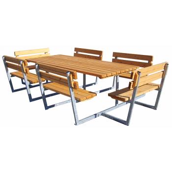 6 x 2 pers. Bord & Bænke med ryg (195)