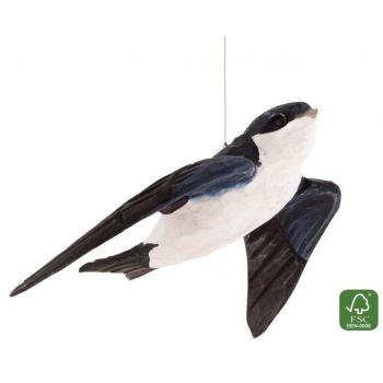 Fugle i træ - Hus Svale (ca. 11 cm. høj)