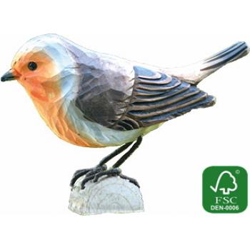 Fugle i træ - Rødhals (ca. 10 cm. høj)